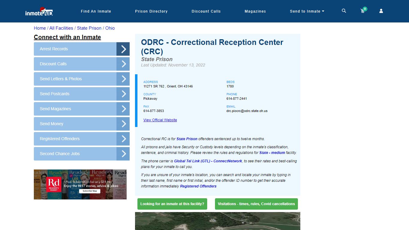 ODRC - Correctional Reception Center (CRC) - InmateAid